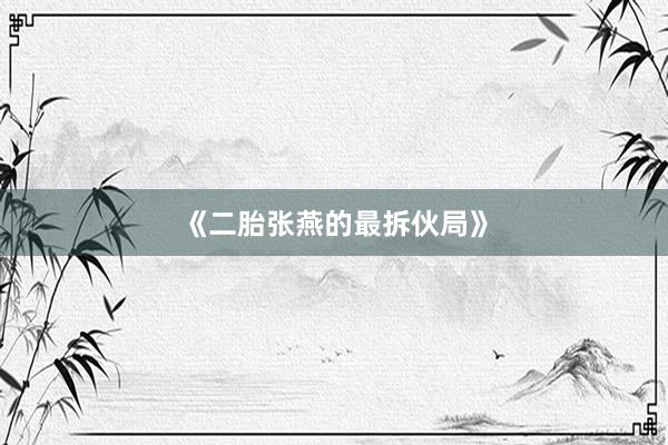 《二胎张燕的最拆伙局》
